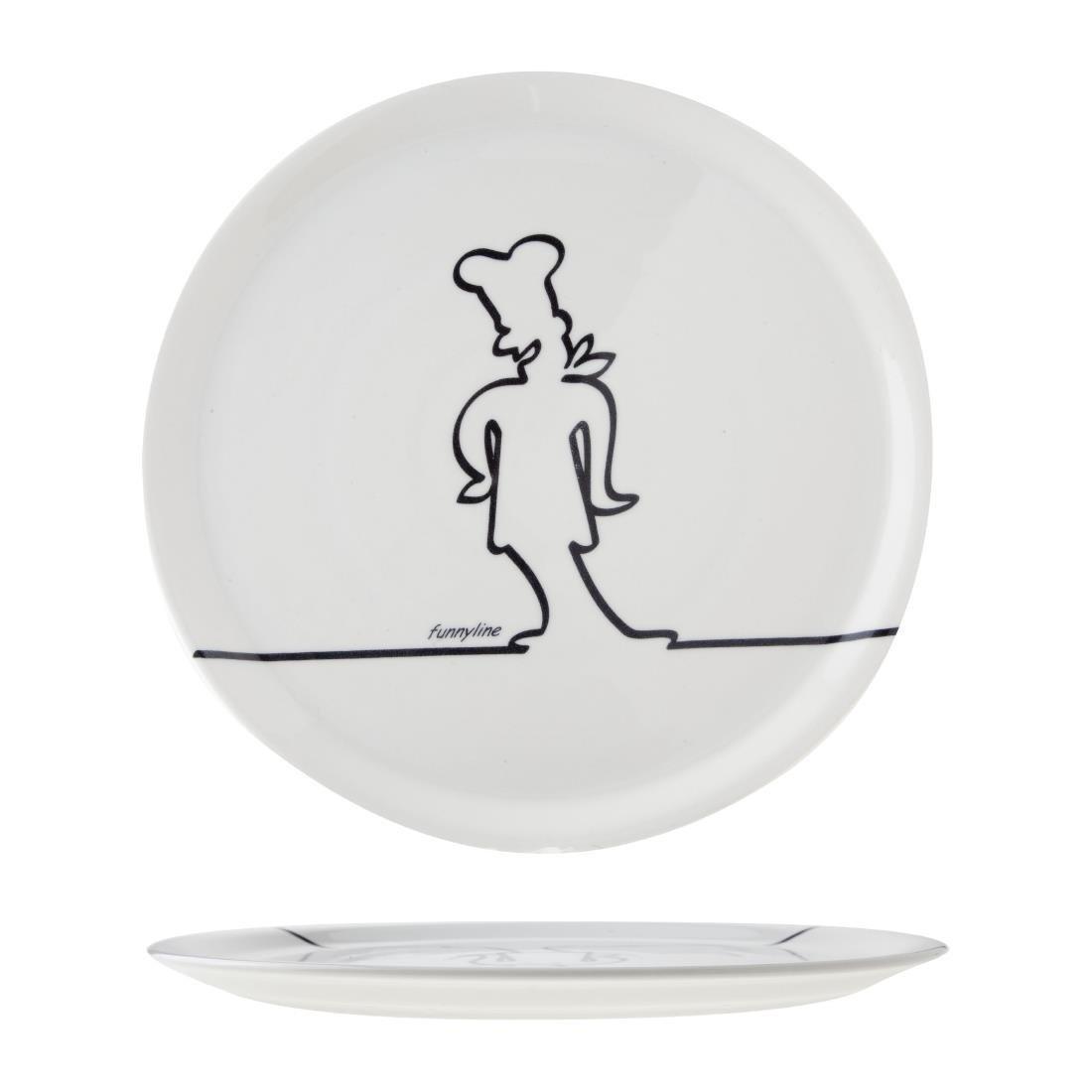 Assiettes à pizza 31cm Cosy & Trendy dessin noir funnyline (lot de 6) - FRANCE CHR