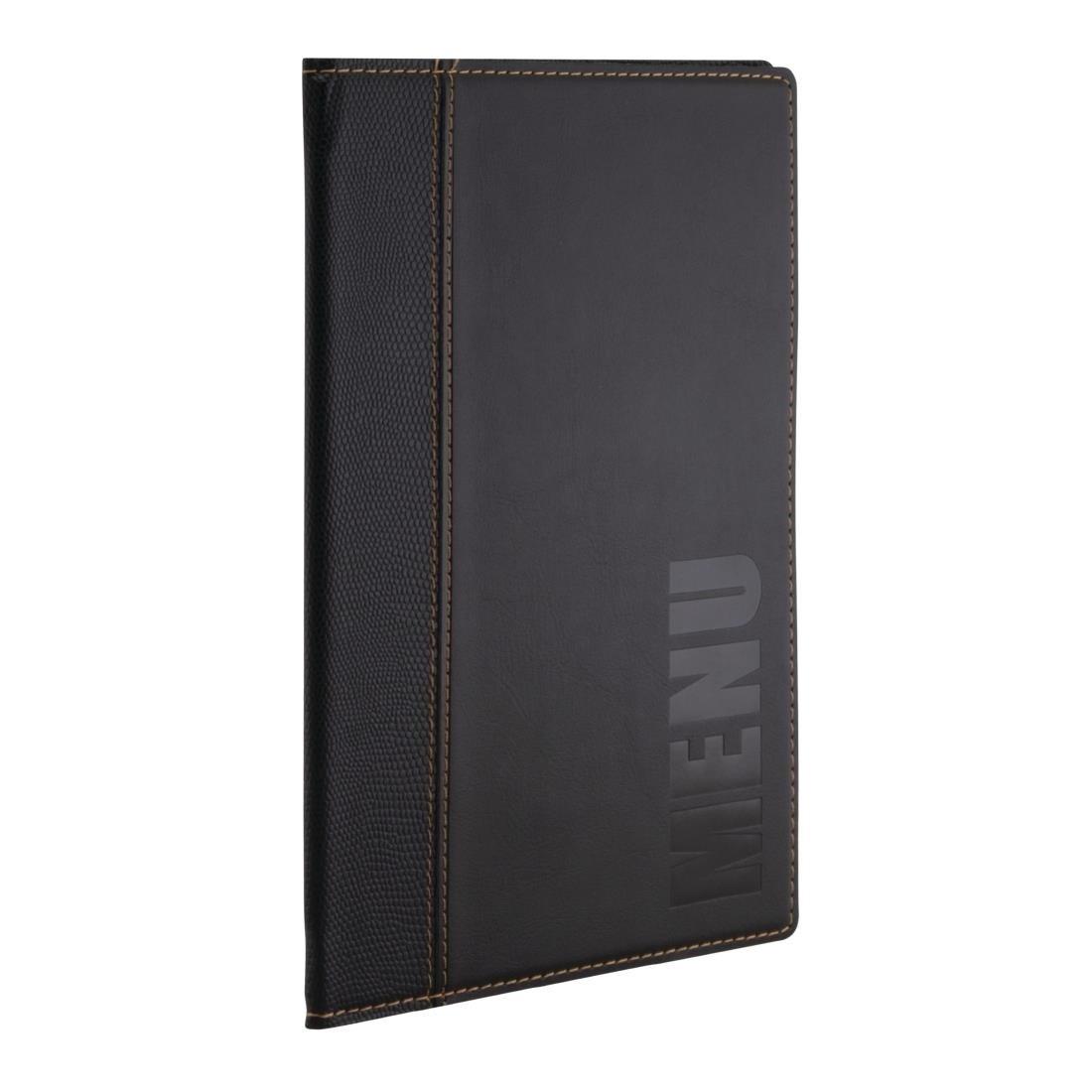 Protège-menus contemporain Securit A5 noir - FRANCE CHR