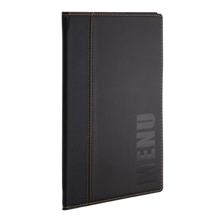 Protège-menus contemporain Securit A5 noir - FRANCE CHR
