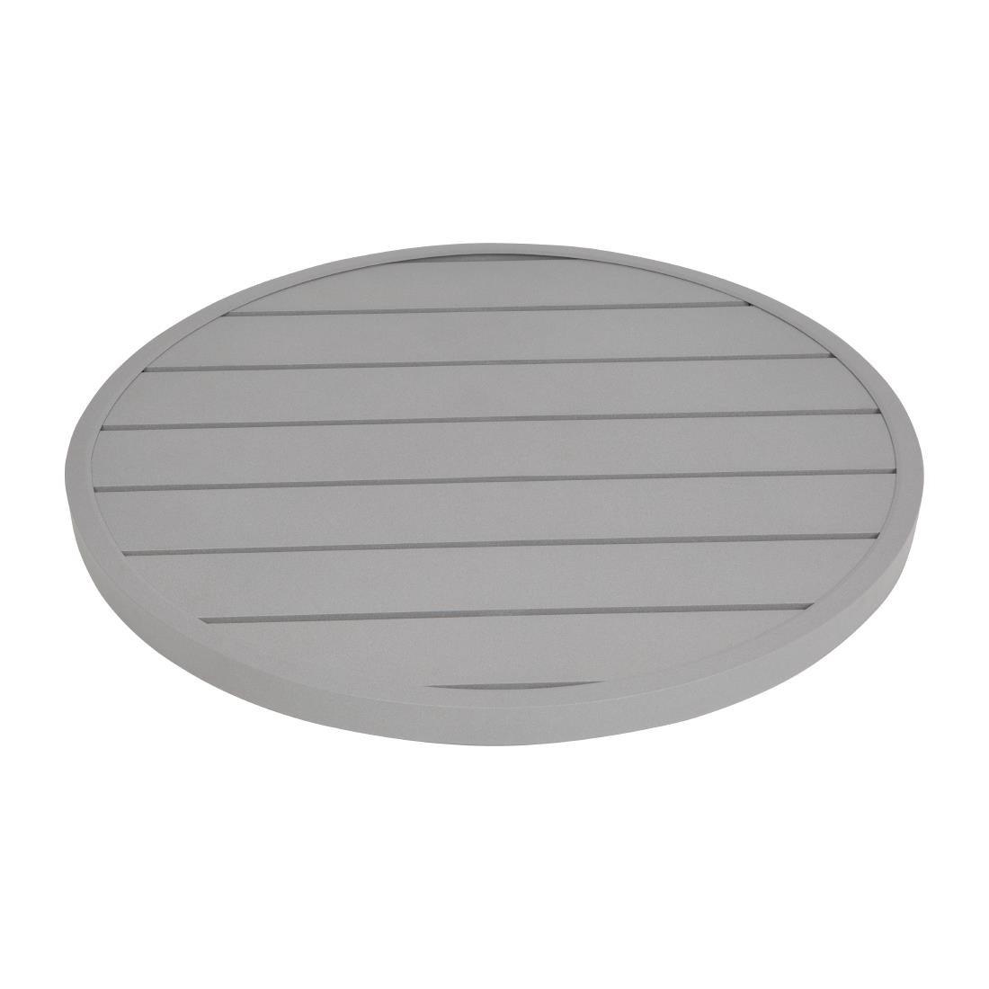 Plateau de table rond en aluminium Bolero gris clair 580 mm - FRANCE CHR