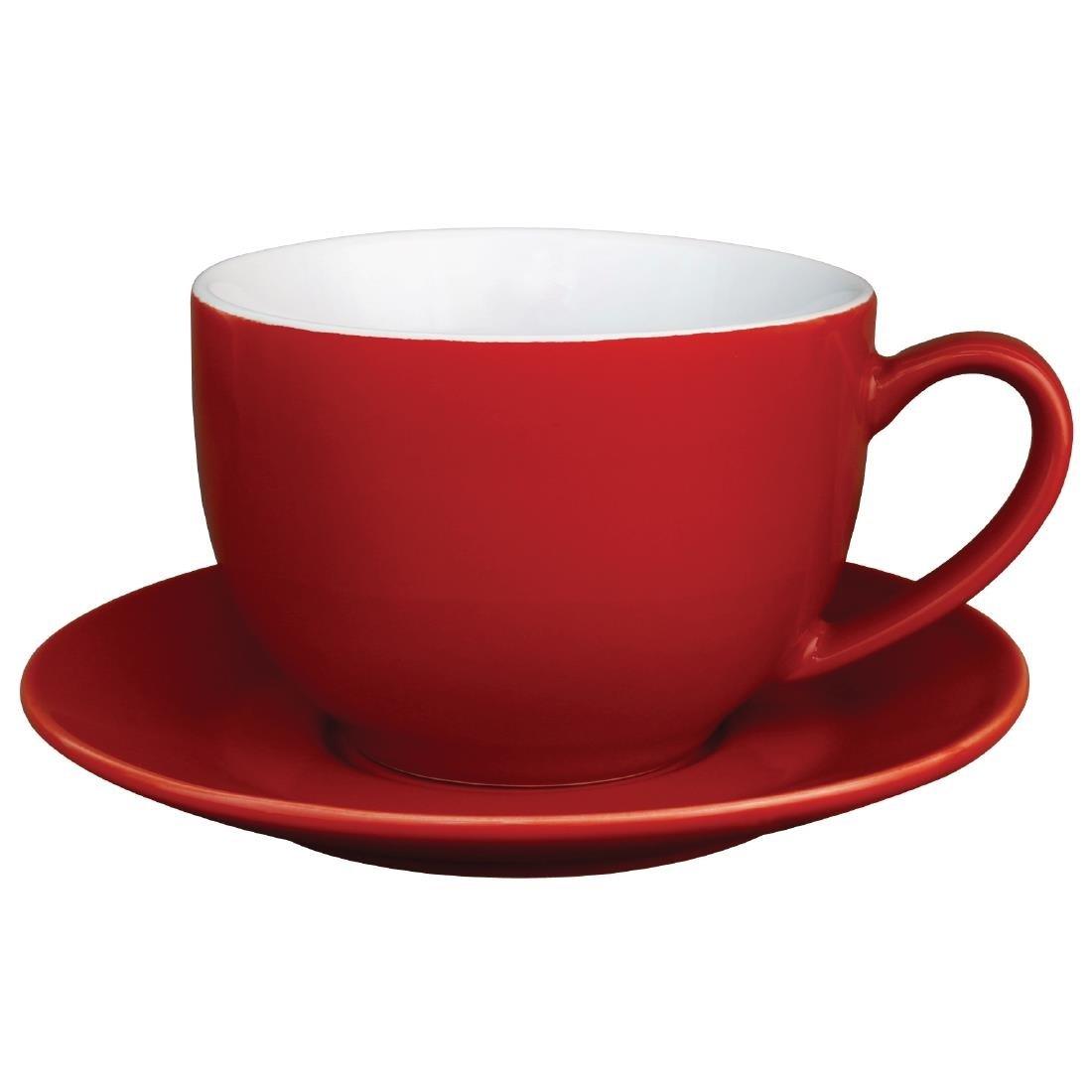 Tasses à cappuccino Olympia Café rouges 340 ml (lot de 12) - FRANCE CHR
