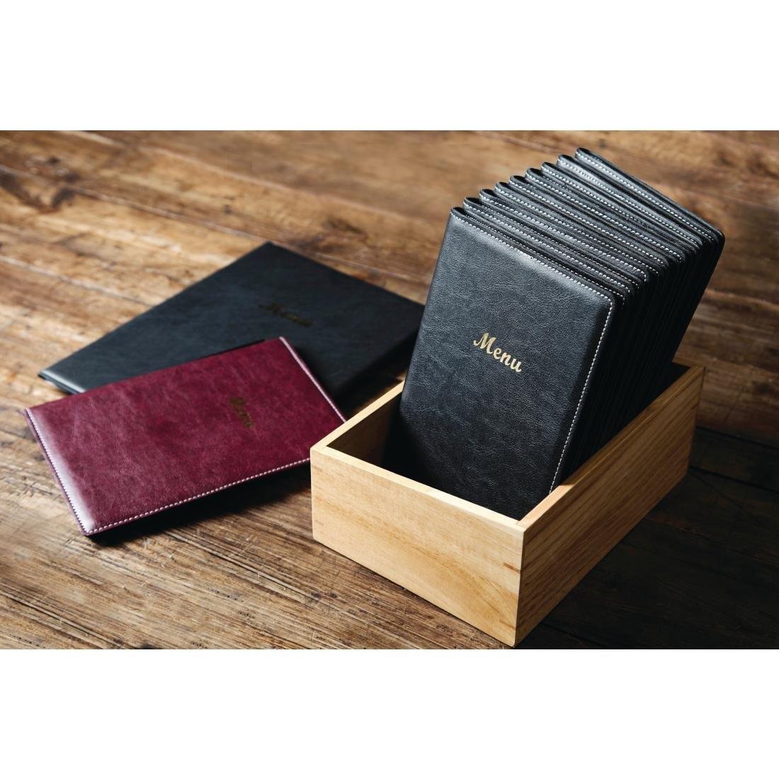 Protège-menus en PVC Olympia A4 noir - FRANCE CHR