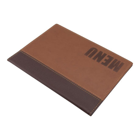 Protège-menus contemporain Securit A5 marron clair - FRANCE CHR