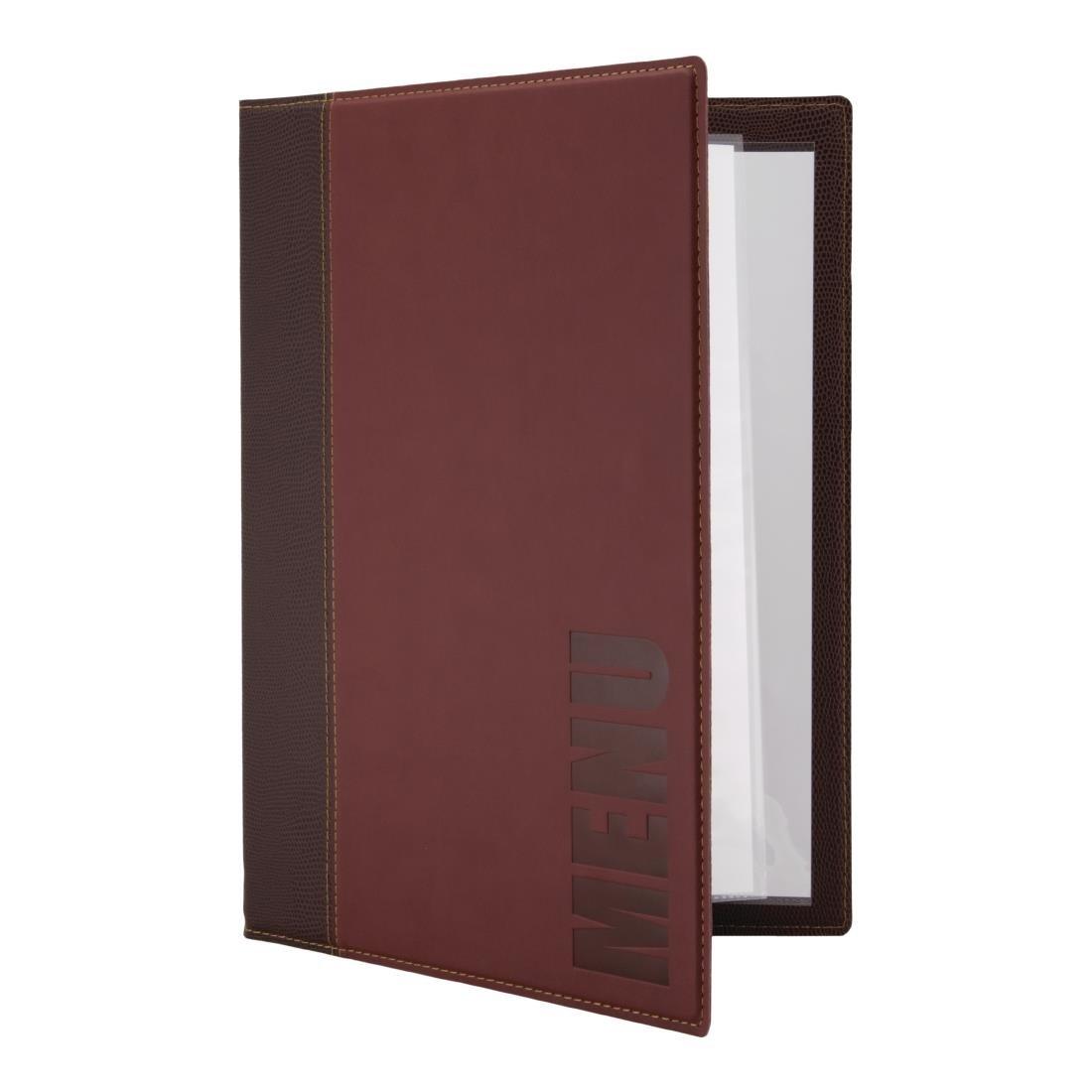 Protège-menus contemporain Securit A4 rouge foncé - FRANCE CHR