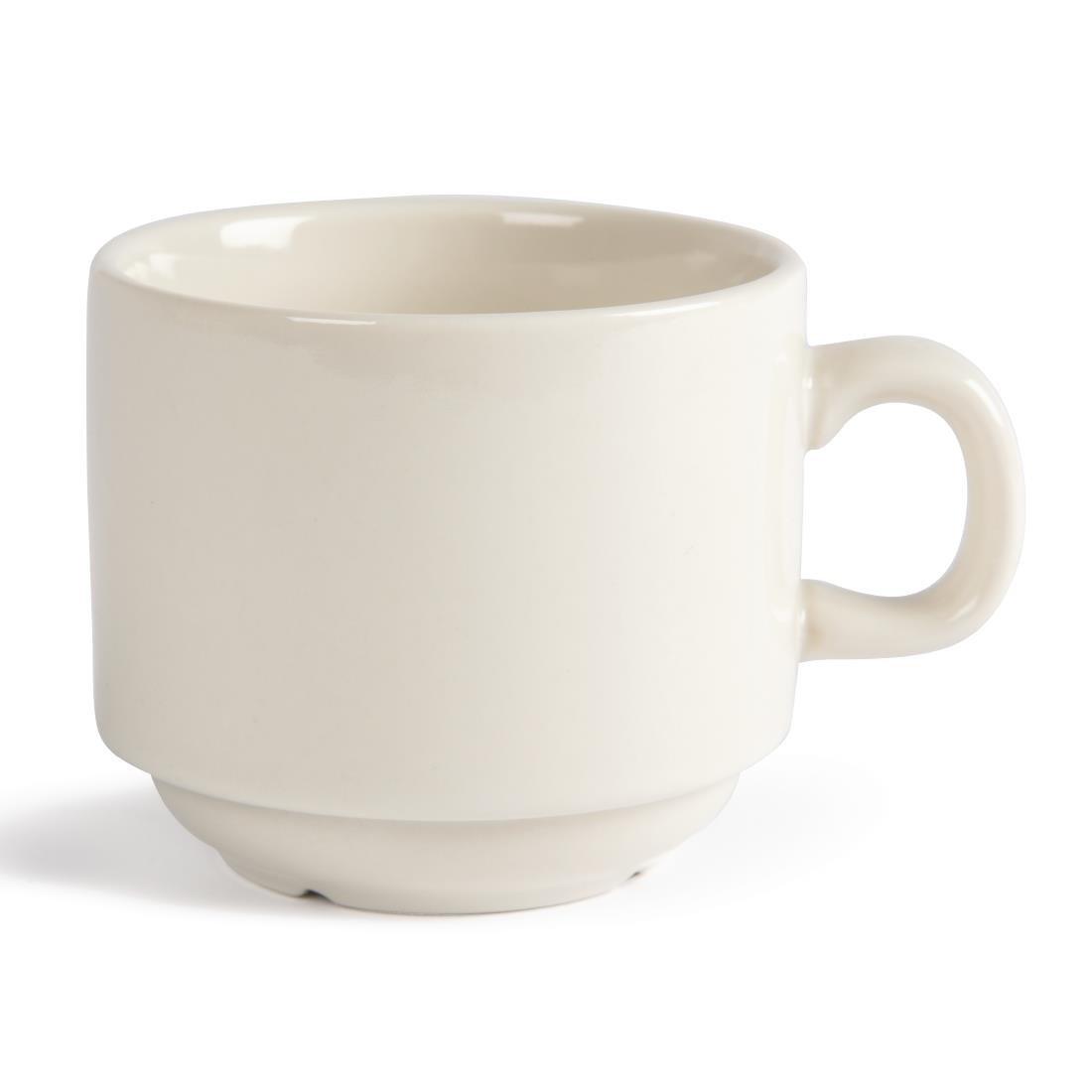 Tasse à thé empilable Ivory Olympia 206ml (Lot de 12) - FRANCE CHR