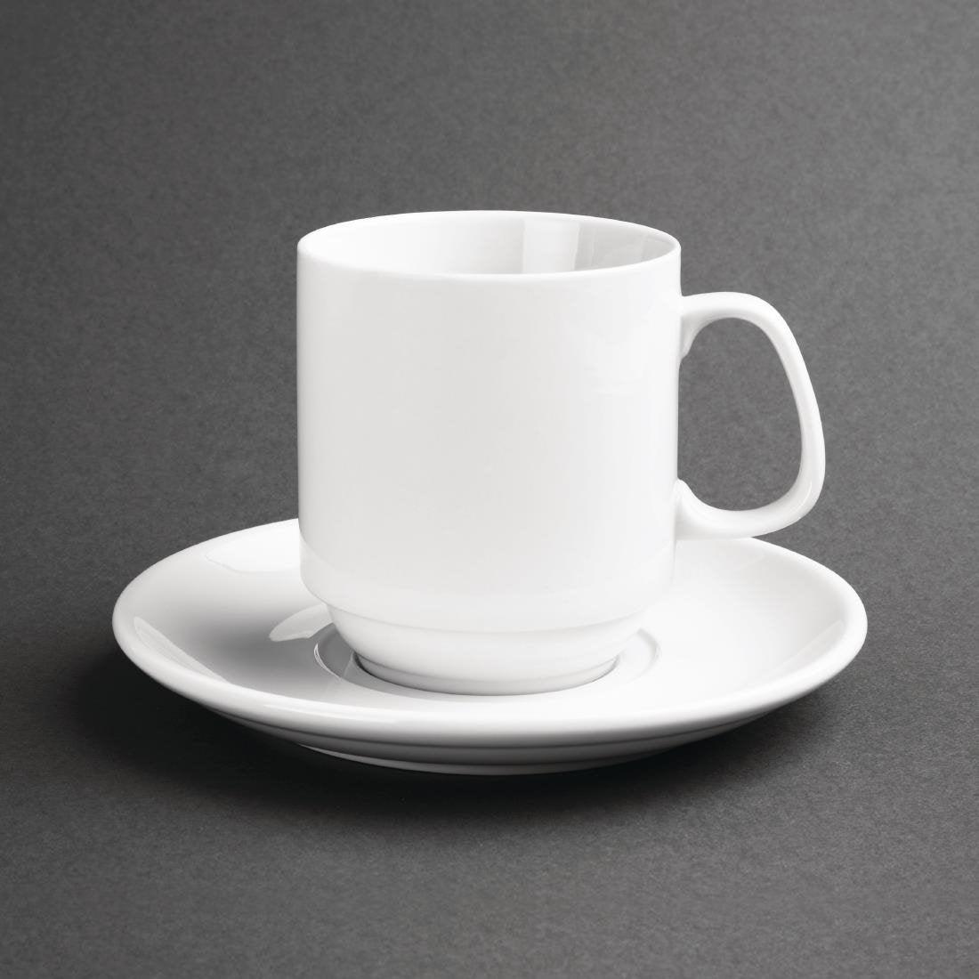 Mugs empilables blancs 284ml Olympia (Lot de 12) - FRANCE CHR