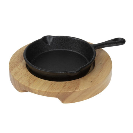 Support en bois clair pour mini cocotte Y259 et mini poêle GJ553 Olympia - FRANCE CHR