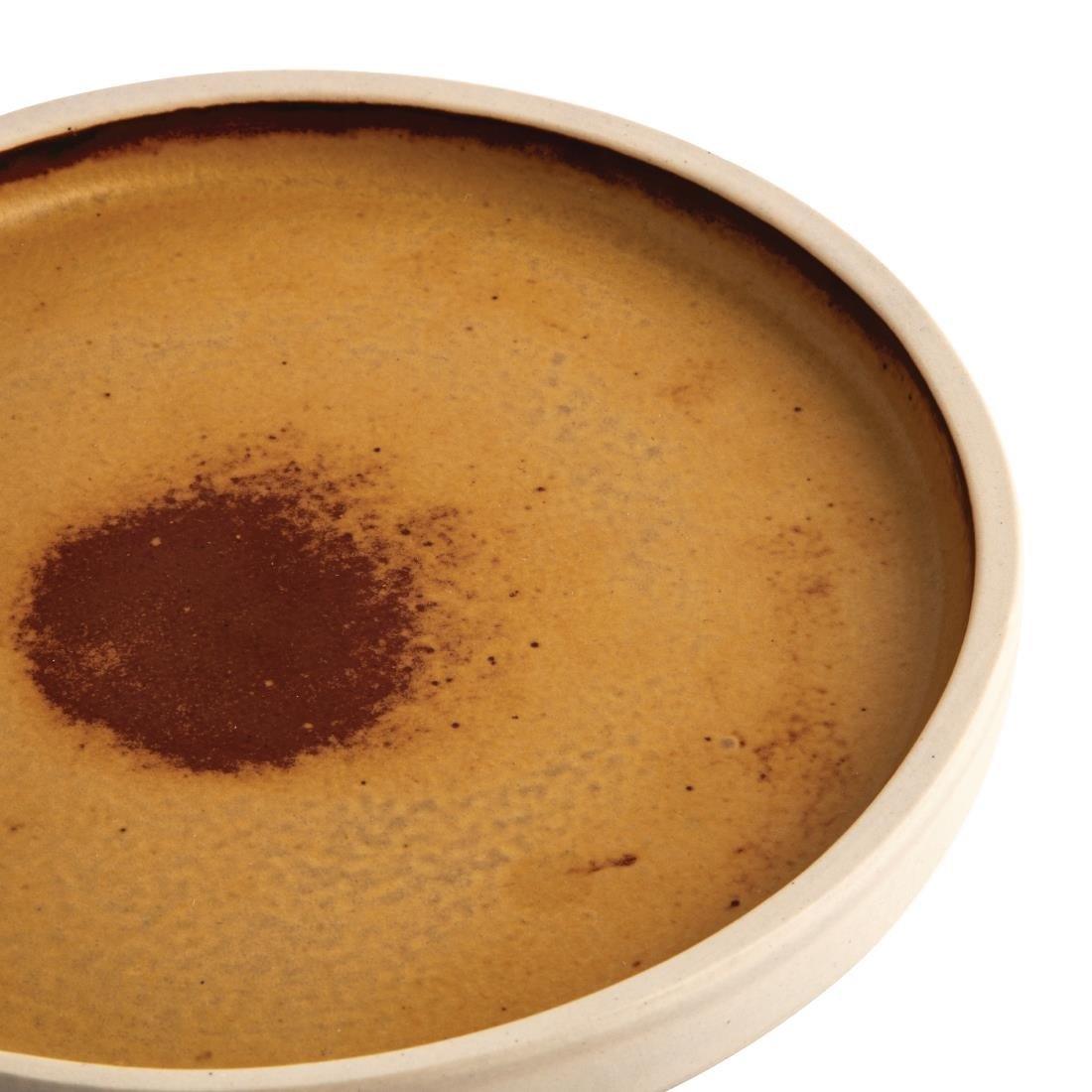 Assiettes plates bord droit terre de sienne Olympia Canvas 18 cm (Lot de 6) - FRANCE CHR