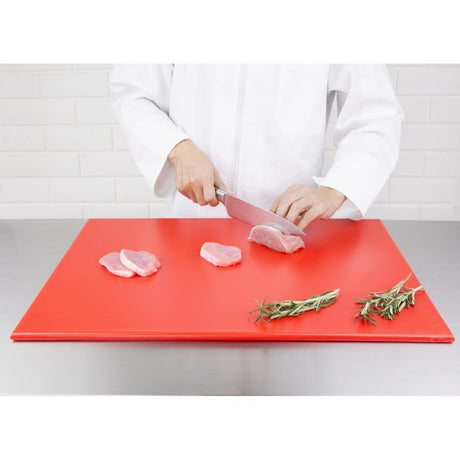 Grande planche à découper haute densité Hygiplas rouge - FRANCE CHR
