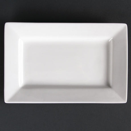 Assiettes rectangulaires à bord large Olympia Lumina 200 x 130mm (Lot de 6) - FRANCE CHR