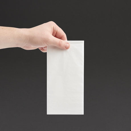 Serviettes dîner 2 plis format 1/8 Fiesta Recyclable 400mm blanches (lot de 2000) - FRANCE CHR