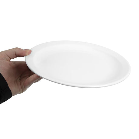 Assiettes à bord étroit blanches Olympia 250mm (Lot de 12) - FRANCE CHR