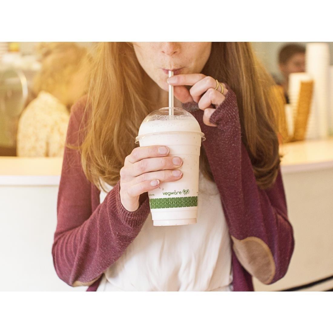 Couvercles dôme compostables avec trou pour boissons fraîches Vegware 340ml et 454ml (lot de 1000) - FRANCE CHR