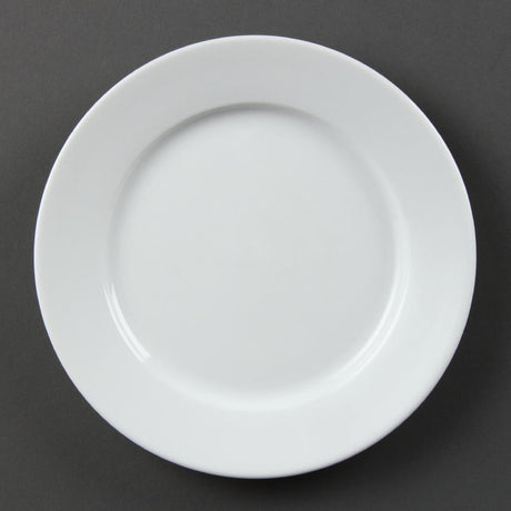 Assiettes à bord large blanches Olympia 202mm (Lot de 12) - FRANCE CHR