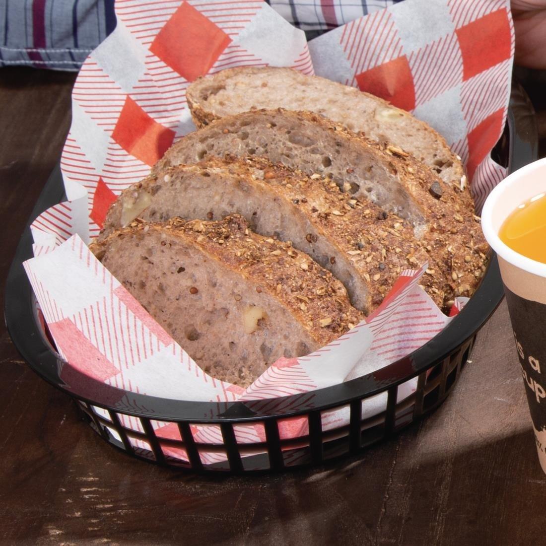 Panière alimentaire ovale en polypropylène Olympia noire (Lot de 6) - FRANCE CHR