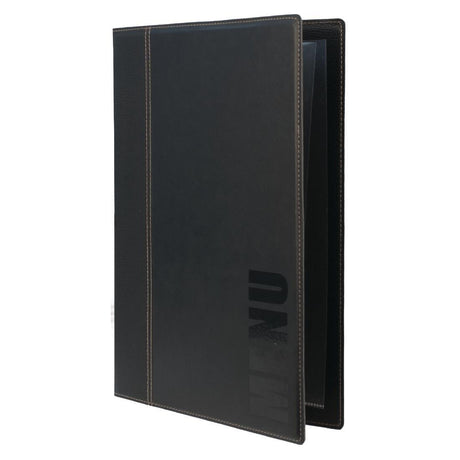 Protège-menus contemporain Securit A4 noir - FRANCE CHR