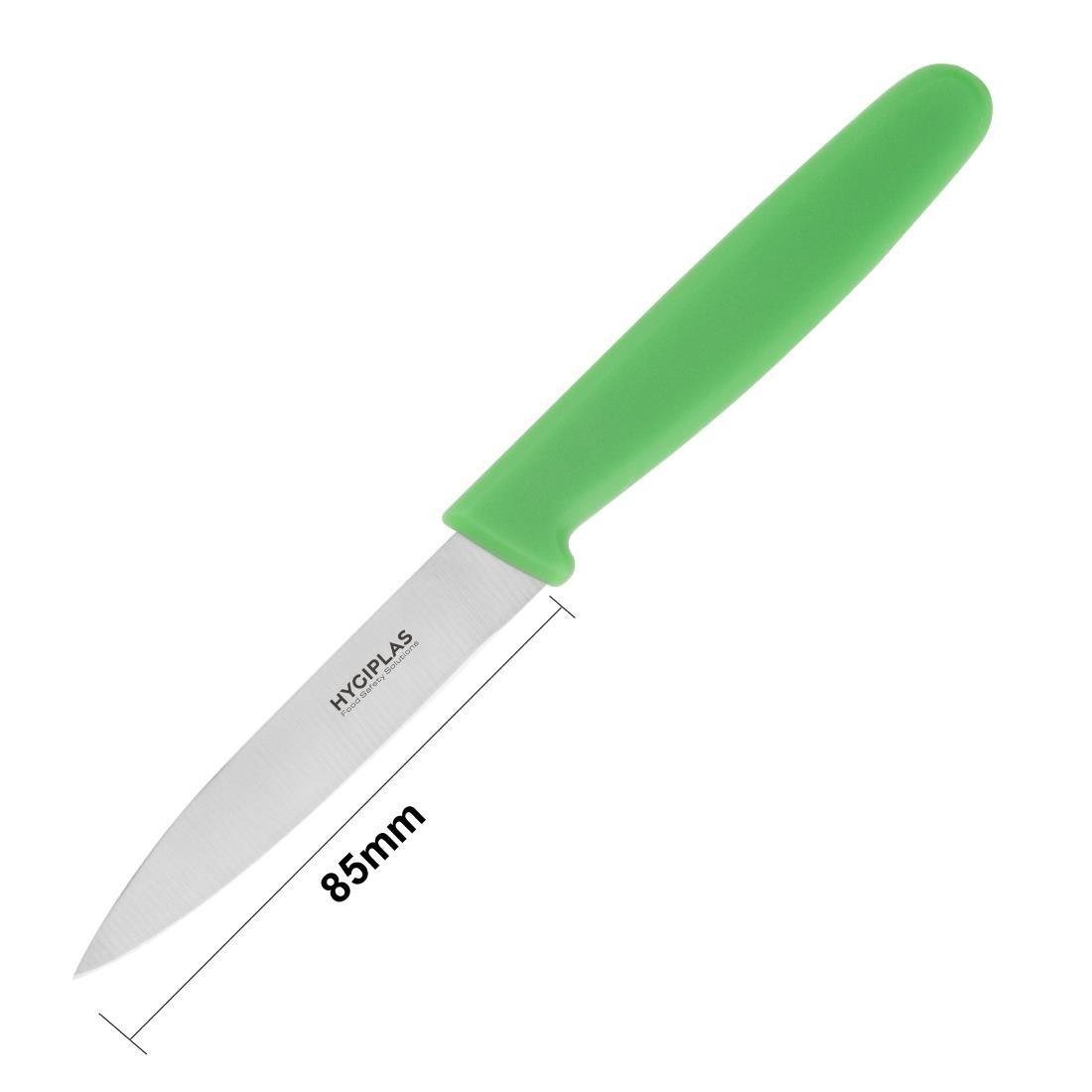 Couteau d office Hygiplas vert 7,5 cm - FRANCE CHR
