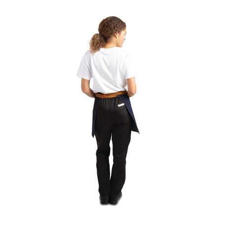 Tablier serveur Southside denim bleu et ceinture ocre - FRANCE CHR