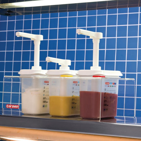 Lot de 3 distributeurs de sauce Araven GN 1/9 transparents 1,5L - FRANCE CHR