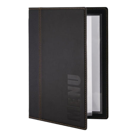 Protège-menus contemporain Securit A5 noir - FRANCE CHR