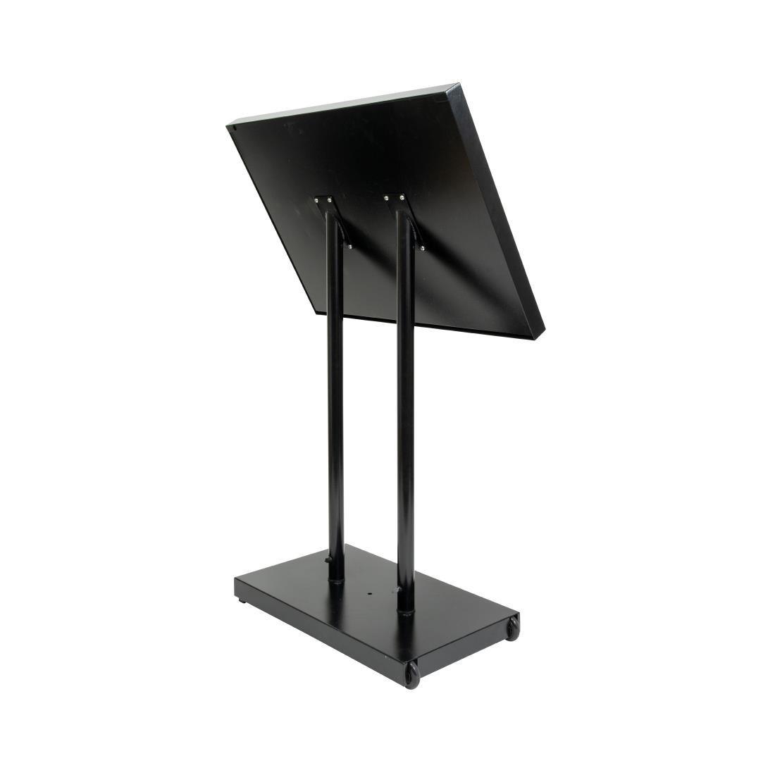 Porte-menu à LED blanches en acier noir Securit 8xA4 (hors poteau et socle) - FRANCE CHR