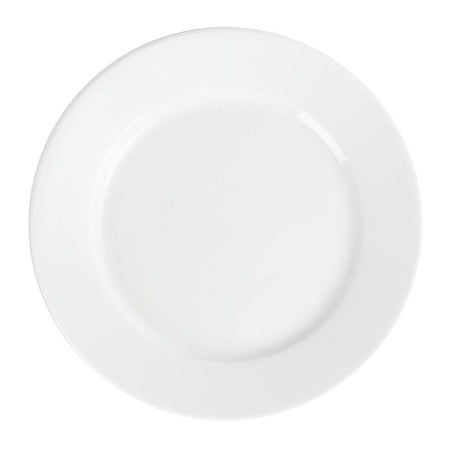 Assiettes à bord large blanches Olympia 202mm (Lot de 12) - FRANCE CHR