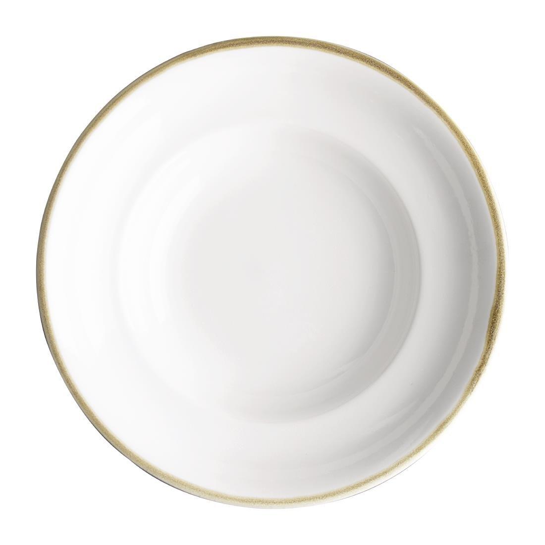 Assiettes à pâtes Olympia Kiln couleur craie 250mm (lot de 4) - FRANCE CHR