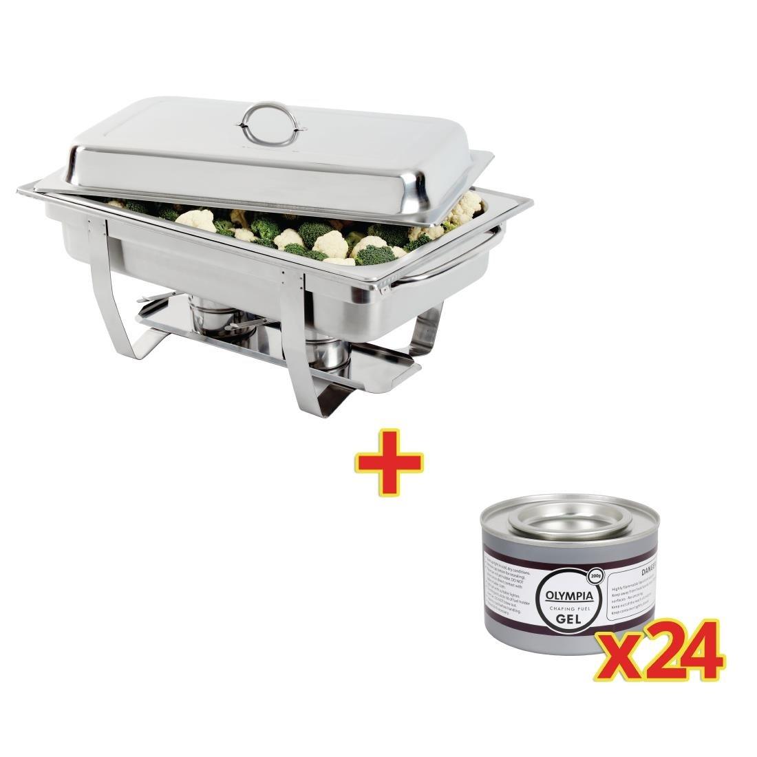 OFFRE SPÉCIALE Chafing dish Milan Olympia GN 1/1 + 24 capsules de gel combustible - FRANCE CHR