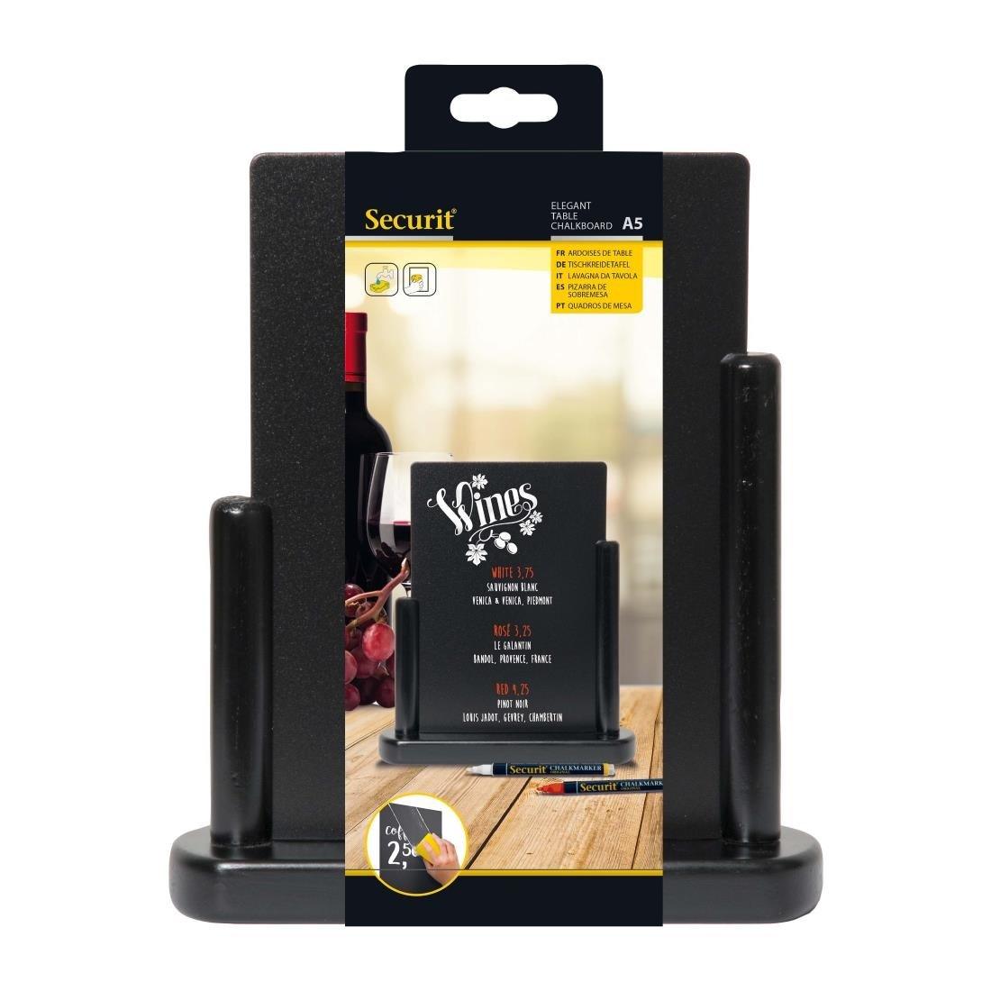 Chevalet de table moyen Securit Elegant bois laqué noir - FRANCE CHR