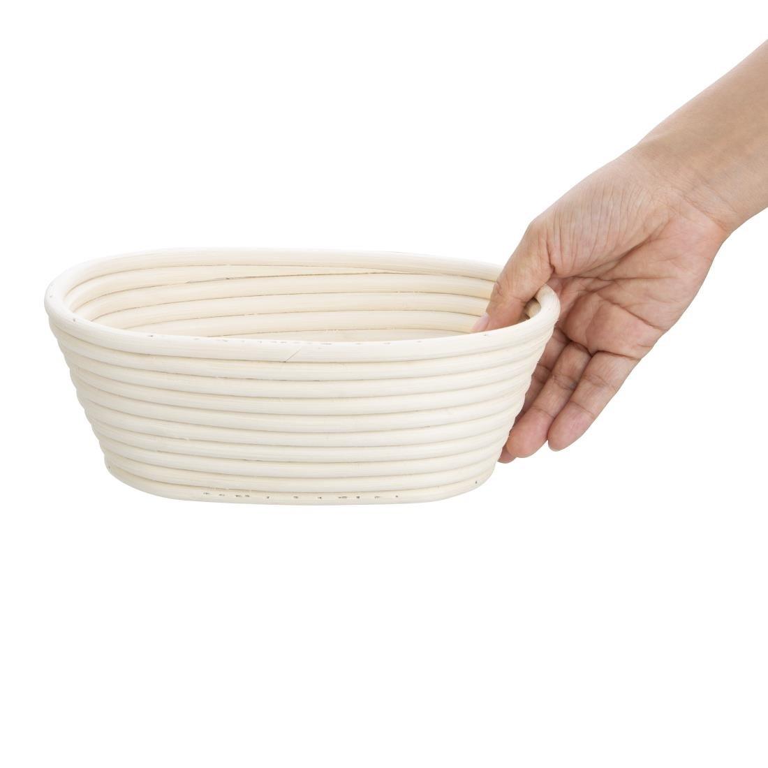 Panier de fermentation ovale en rotin Vogue 210x150x80mm - FRANCE CHR