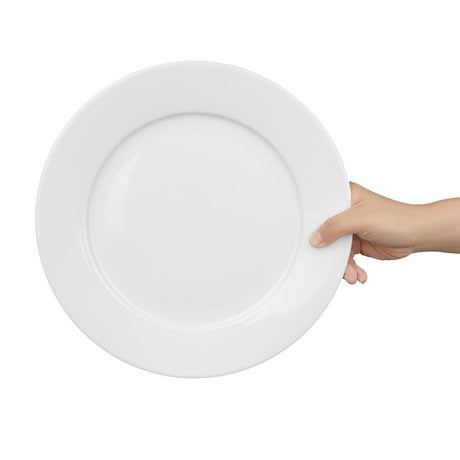 Assiettes à bord large blanches Olympia 280mm (Lot de 6) - FRANCE CHR