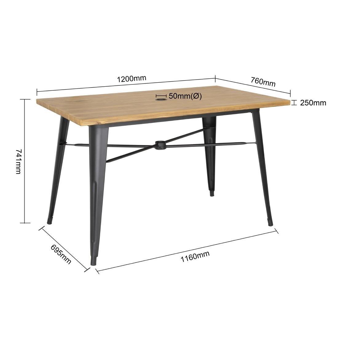 Table d'extérieur Bolero 120x76x75cm bois clair - FRANCE CHR
