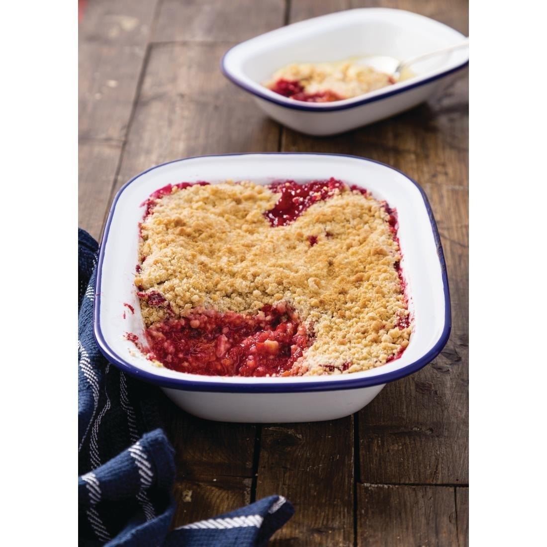 Plat de service rectangulaire acier émaillé Olympia 280x190x55mm lot de 6 - FRANCE CHR