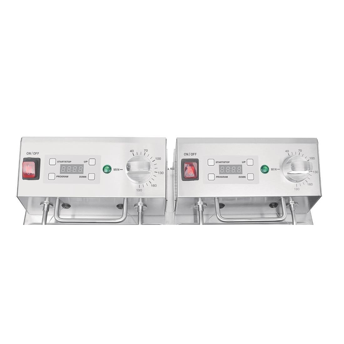 Friteuse double avec minuterie Buffalo - 2x5L 2x2,8kW - FRANCE CHR