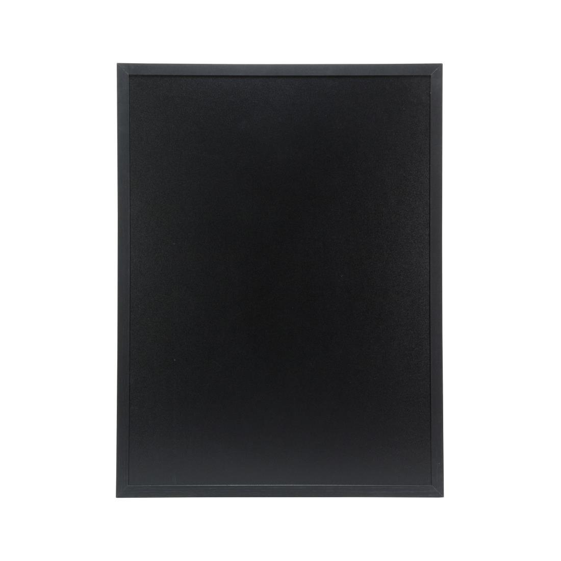 Ardoise murale cadre en bois noir avec feutre craie et fixations Securit 60x80cm - FRANCE CHR