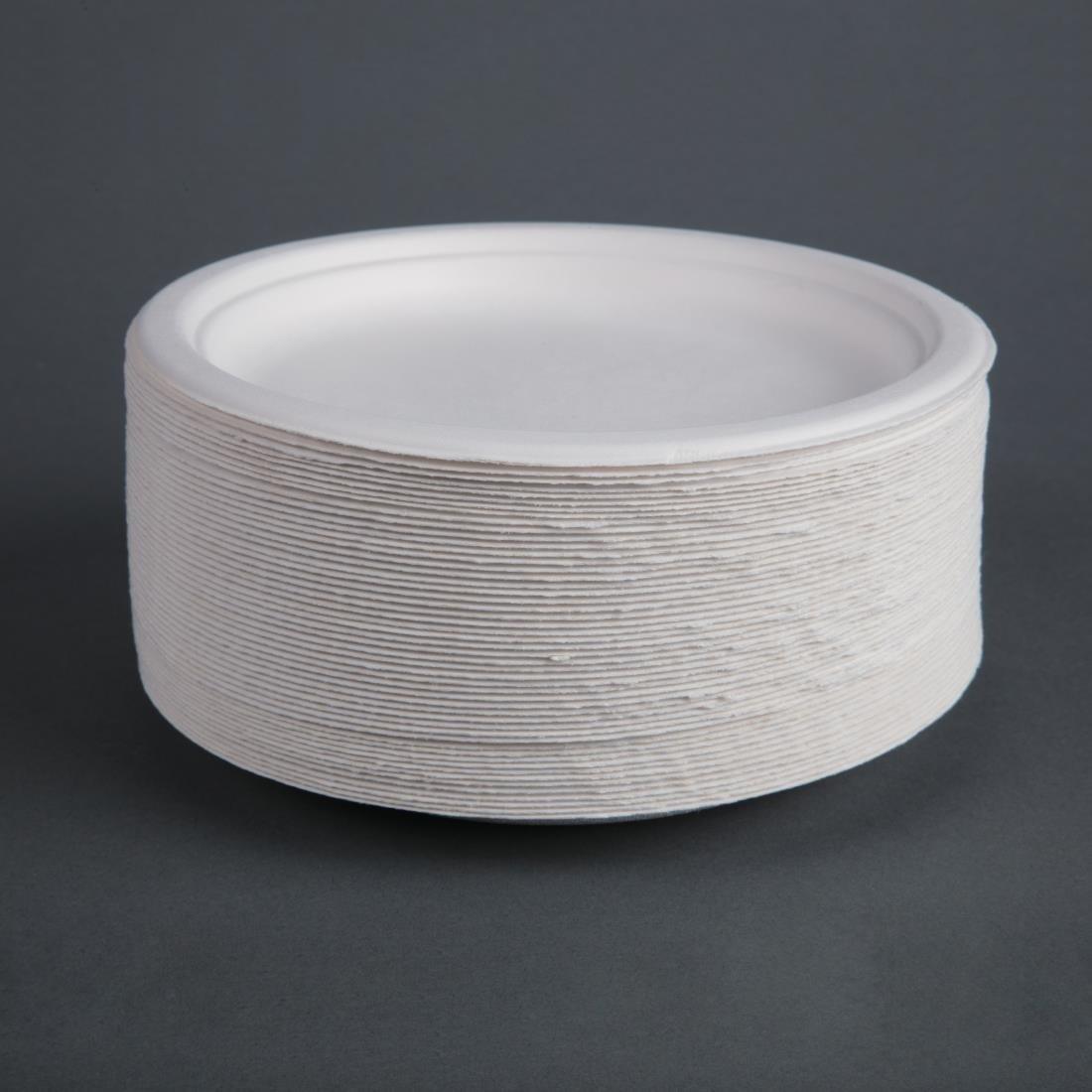 Assiettes en bagasse compostables Fiesta Compostable 17,9 cm (x50) - FRANCE CHR