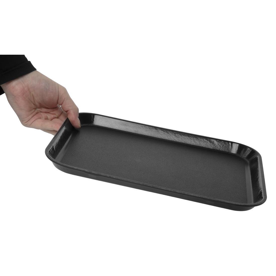 Plateau rectangulaire antidérapant en fibre de verre EpicTread Cambro noir 35 cm - FRANCE CHR