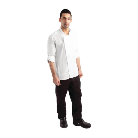 Veste de cuisine mixte légère à fermeture éclair Hartford Chef Works Urban blanche XS - FRANCE CHR