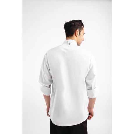Veste de cuisine mixte légère à fermeture éclair Hartford Chef Works Urban blanche XS - FRANCE CHR