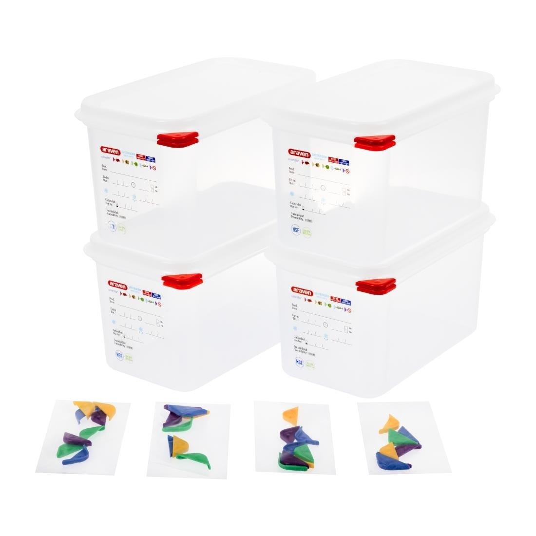 Boîtes alimentaires en polypropylène GN 1/4 Araven 4,3L (lot de 4) - FRANCE CHR