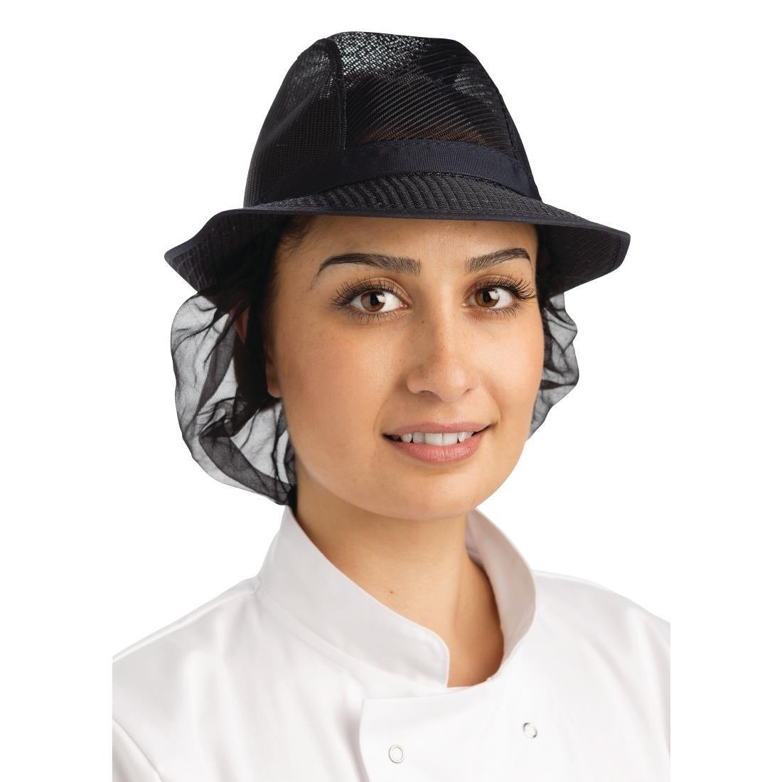 Chapeau Trilby avec résille bleu foncé taille L Chapeau Trilby avec résille bleu foncé taille L