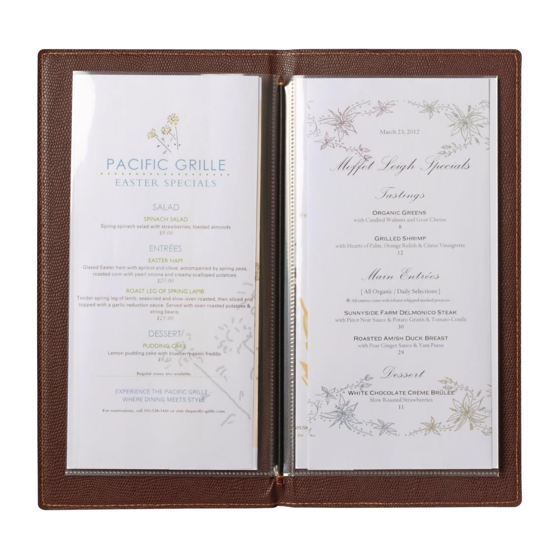 Protège-menus contemporain Securit A5 marron clair - FRANCE CHR