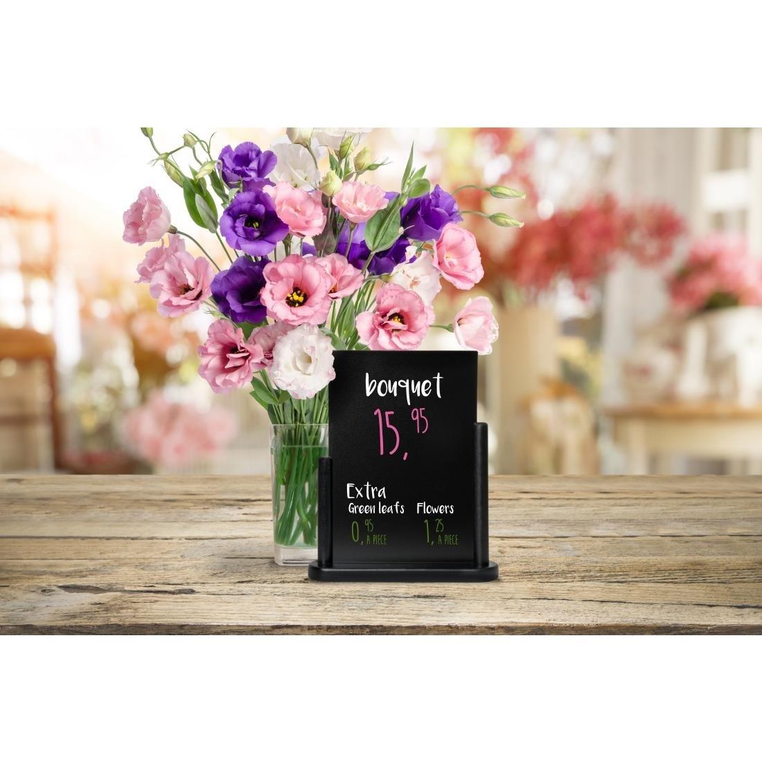 Chevalet de table moyen Securit Elegant bois laqué noir - FRANCE CHR