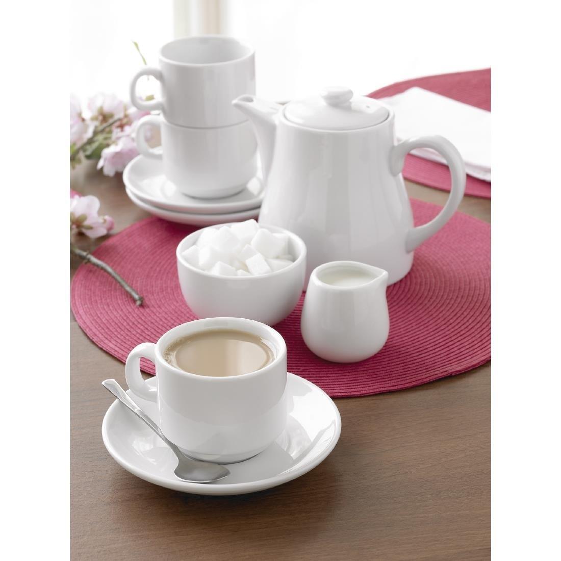 Soucoupes pour tasses à cappuccino blanches Olympia Whiteware 160mm (lot de 12) - FRANCE CHR