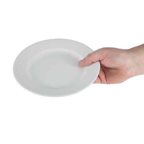 Assiettes à bord large blanches Olympia 202mm (Lot de 12) - FRANCE CHR