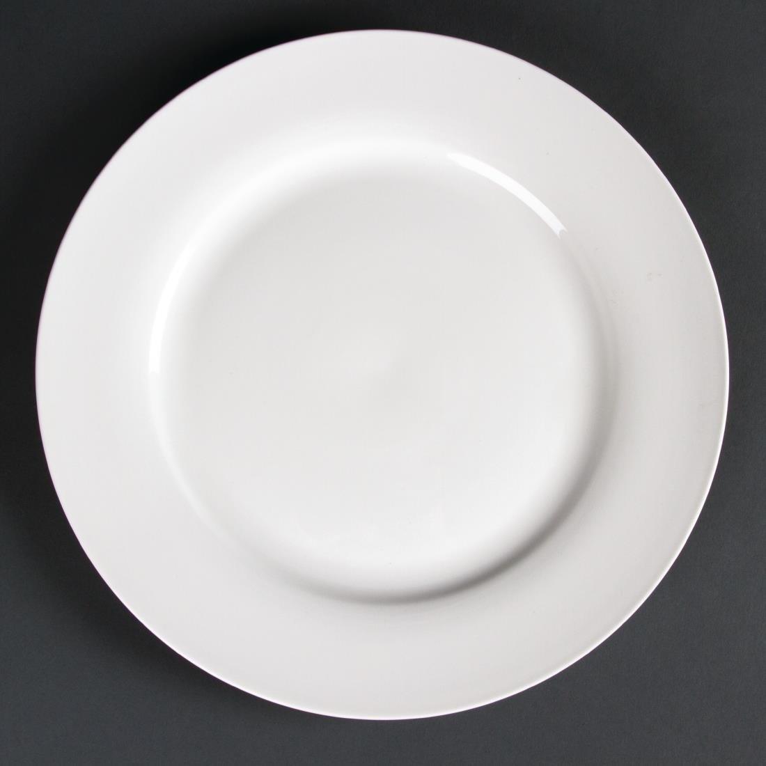 Assiettes rondes à bord large Olympia Lumina 270mm (Lot de 4) - FRANCE CHR