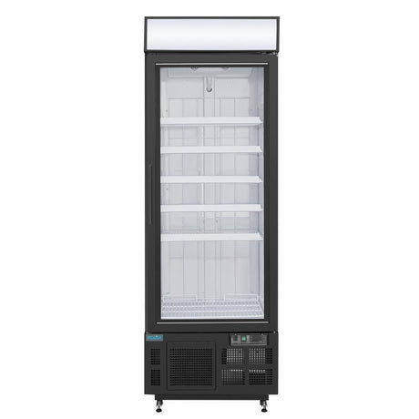 Vitrine réfrigérée négative avec caisson lumineux Polar Série G 412L noire - FRANCE CHR