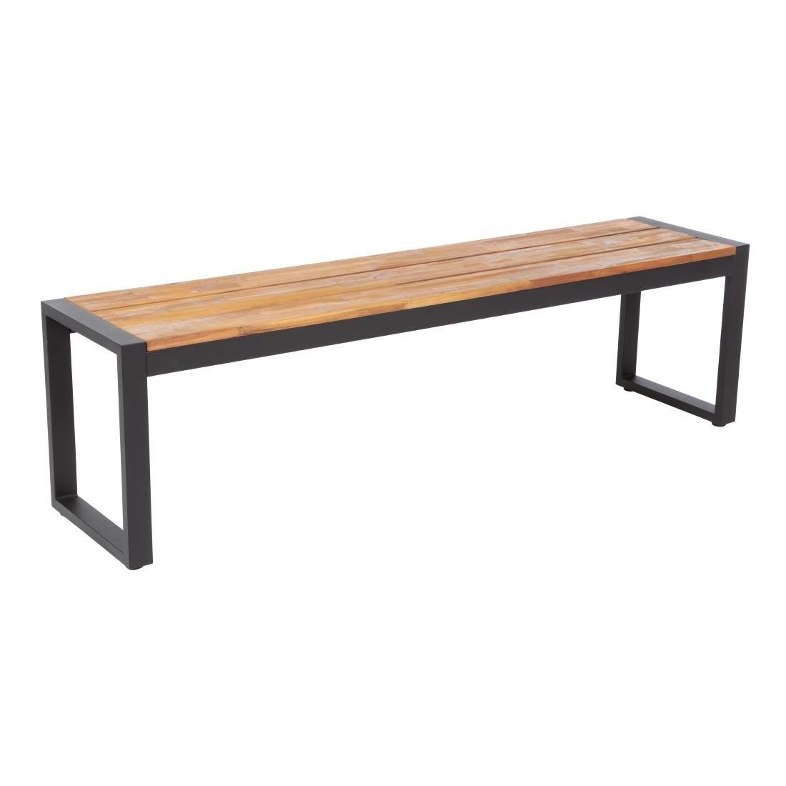 Bancs industriels en acier et acacia Bolero 160 cm (lot de 2) - FRANCE CHR