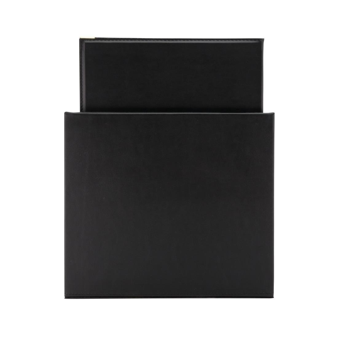 Boîte avec 20 protège-menus simili cuir A4x4 Securit Classic noirs - FRANCE CHR