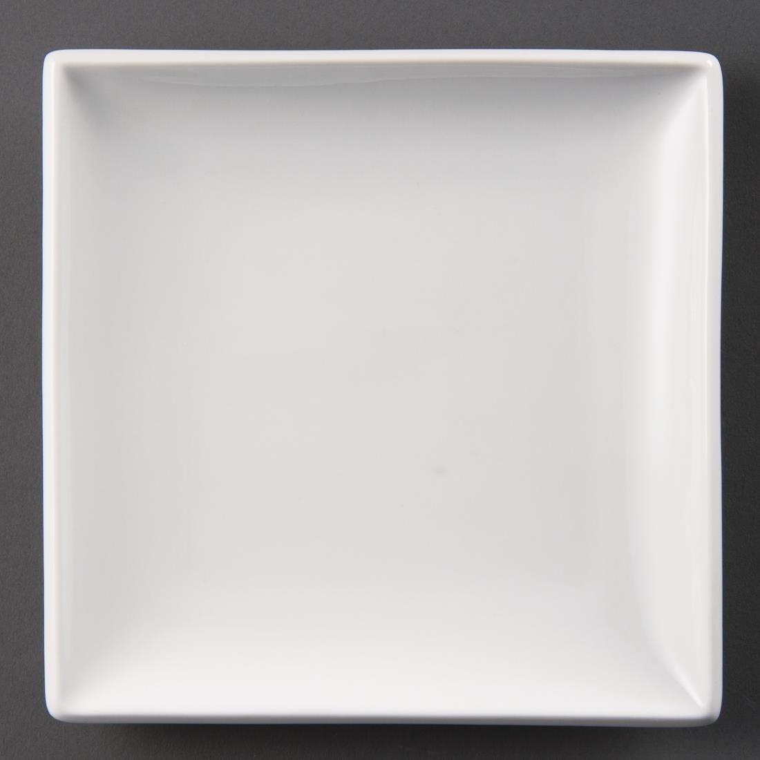 Assiettes carrées blanches Olympia Whiteware 180mm (lot de 12) - FRANCE CHR